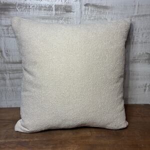 Off White Textured Square Throw Pillow